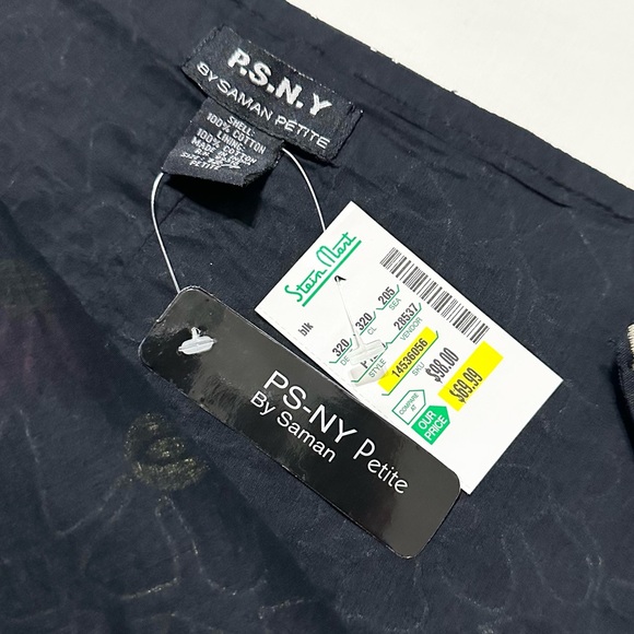 PSNY By Saman Petite Embroid Skirt, Fully Lined, Side-Zip, Black Multicolor- 12P - Picture 14 of 16